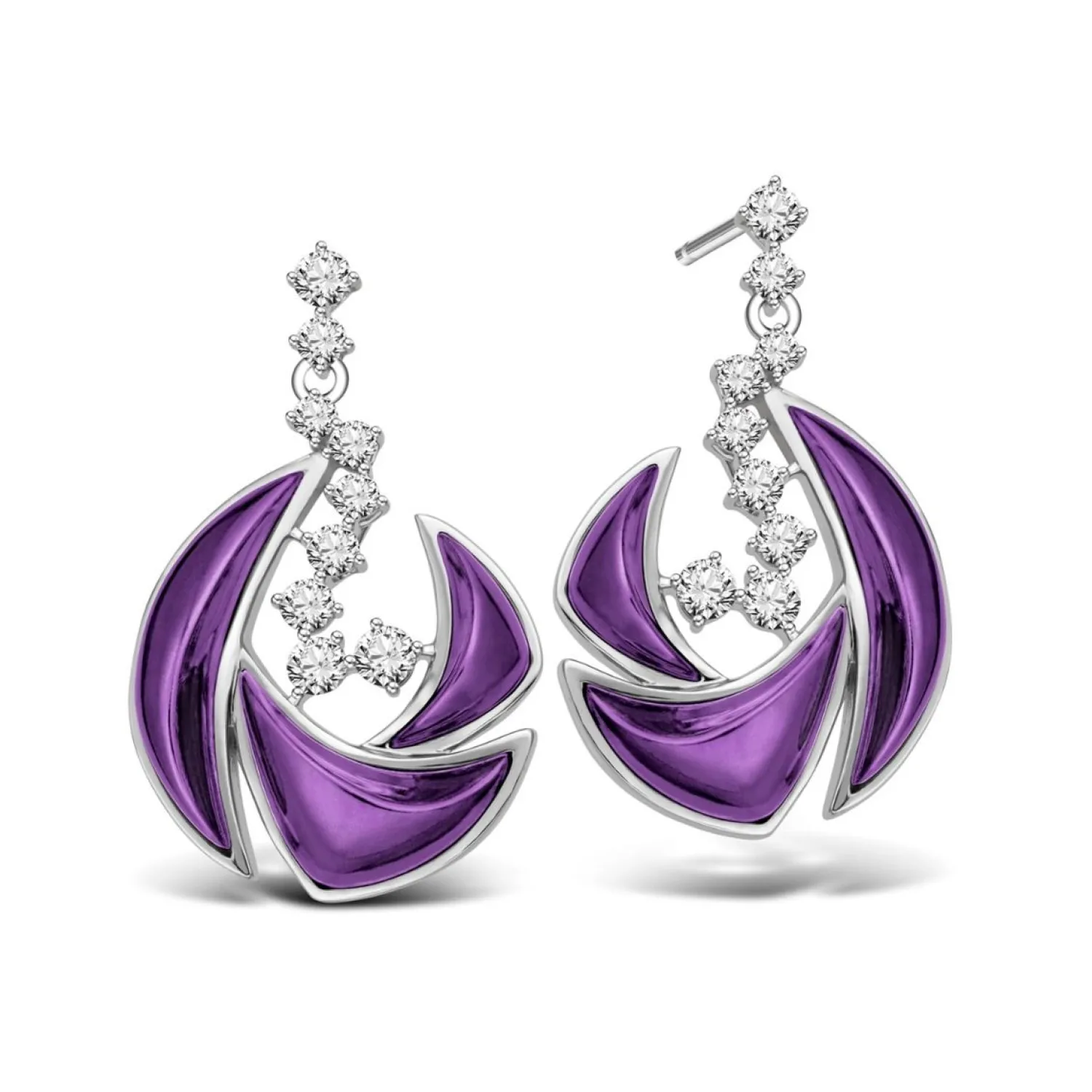 Lee Hwa Jewellery Earrings-Purple Gold